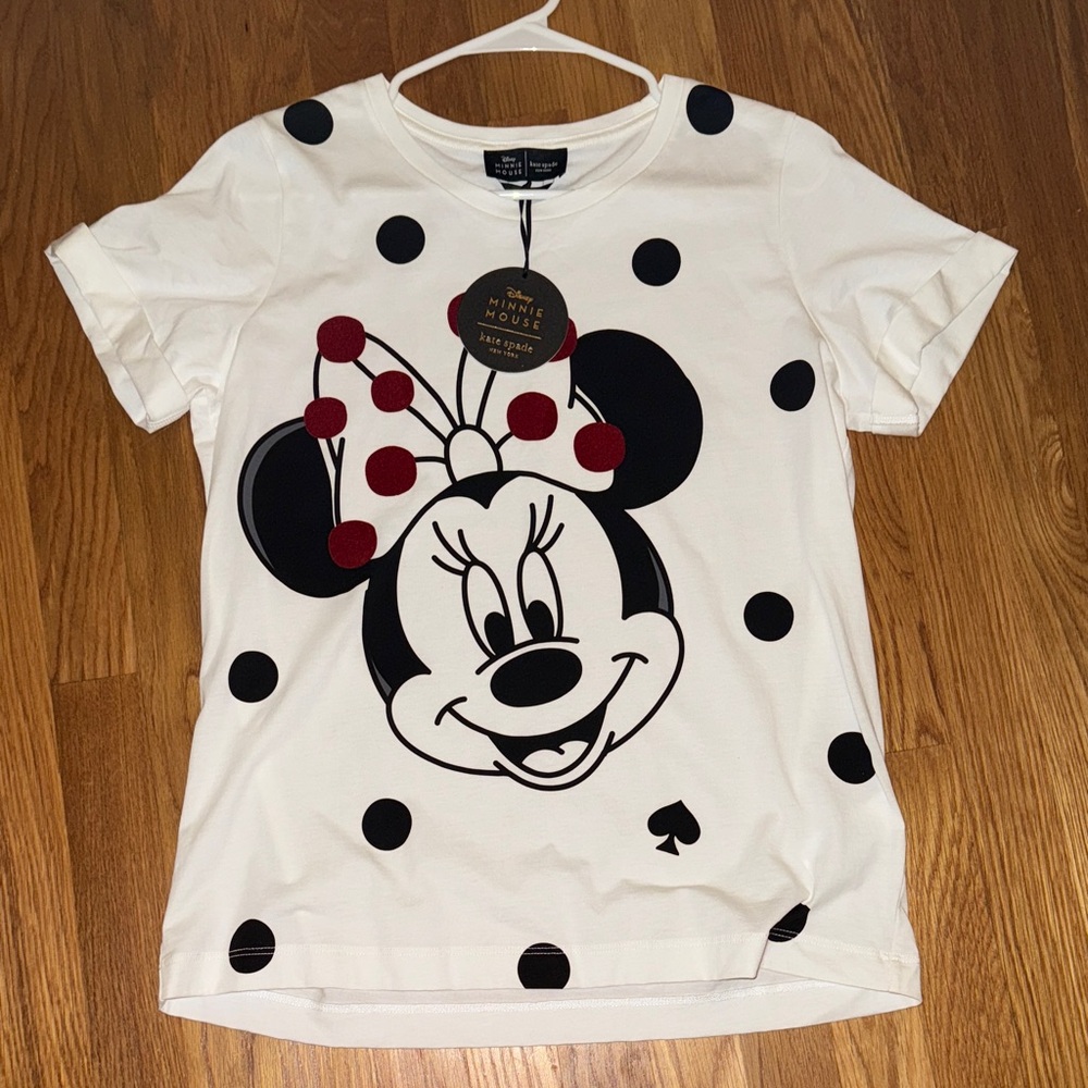 Kate Spade White and Black Minnie Mouse Tee